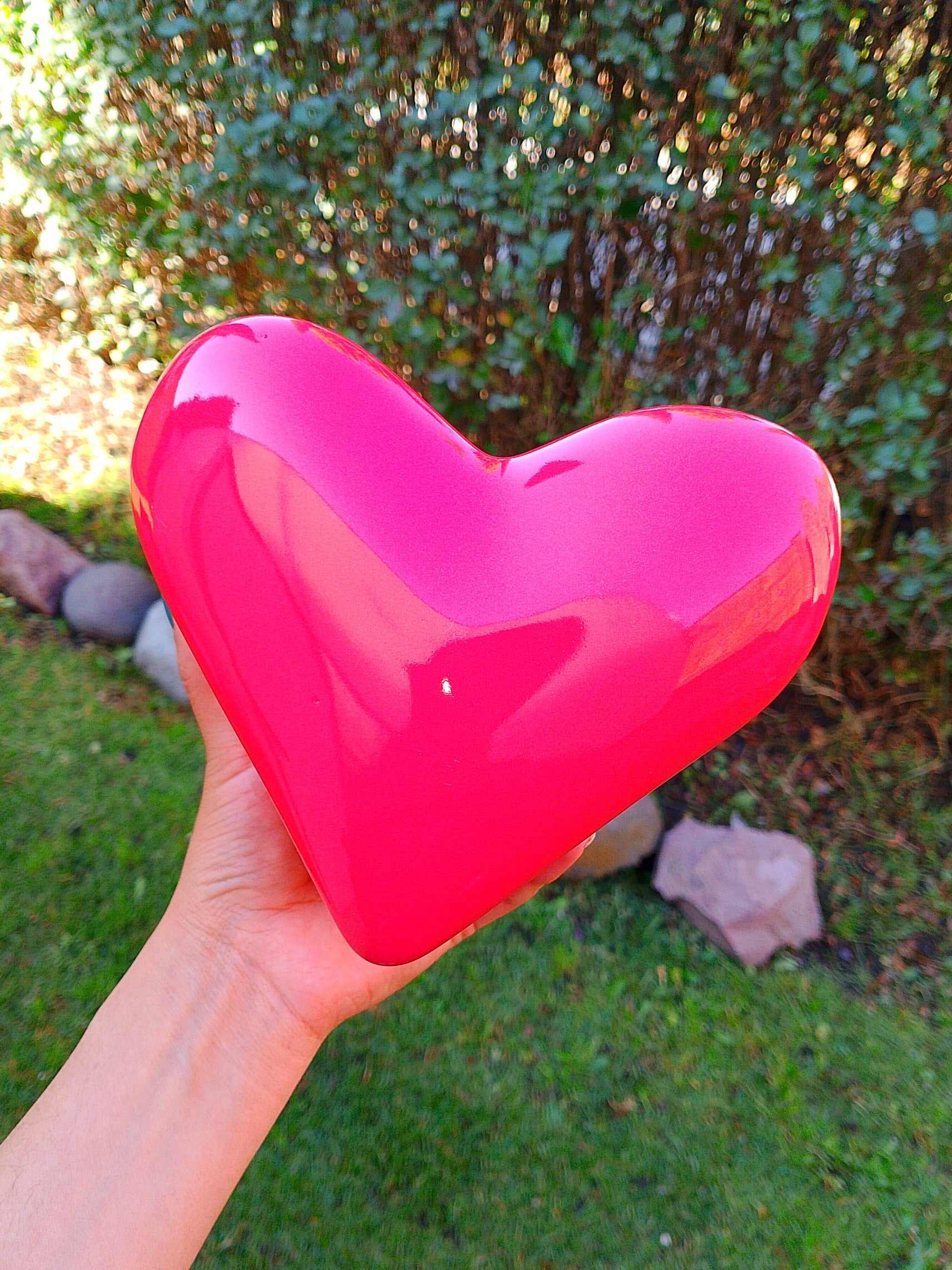 Maceta colgante - corazón rojo